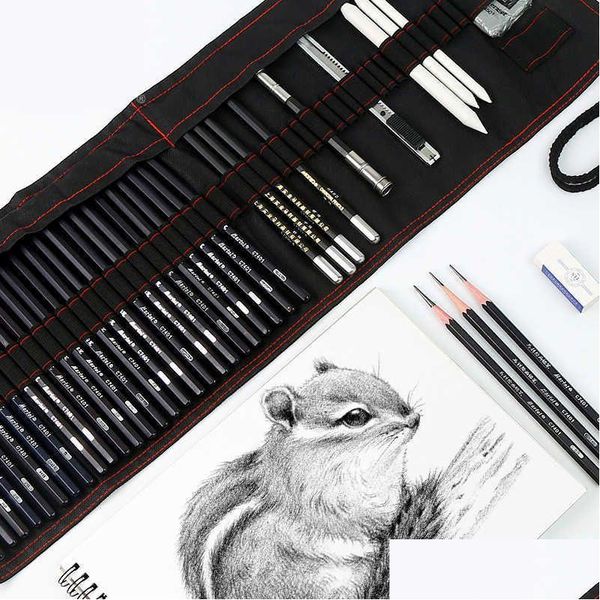 Boyama kalemleri toptan 17 kalem eskiz seti boyama karbon kalem alet perde sanat malzemeleri fl öğrenci öğrenme takım elbise sh190919 dr dh5g2