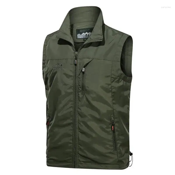 Gilet da uomo 2023 Primavera e Autunno Gilet ad asciugatura rapida per il tempo libero Canotta multitasche Cappotto da lavoro Clip per cavallo grande