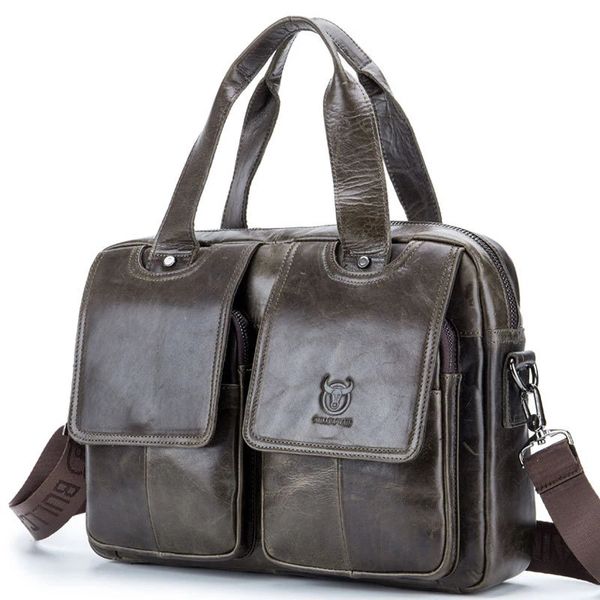 Aktentaschen TopFight Mode Herren Lederhandtasche mit zwei Vordertaschen Umhängetaschen für 14-Zoll-Laptoptasche Reisen 231208