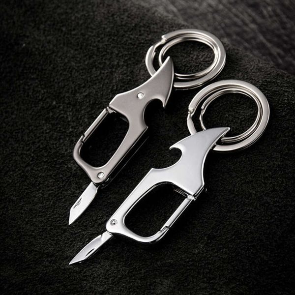 Neue klassische Männer Mini Messer Klapp Schlüsselbund Multifunktionale Schlüsselring Taille Montieren Karabiner Auto Schlüssel Zubehör