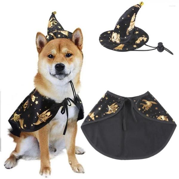 Vestuário para cães Halloween Cosplay Capa Acessórios para animais de estimação Vestidos de festa Conjunto de coleira de cachorrinho