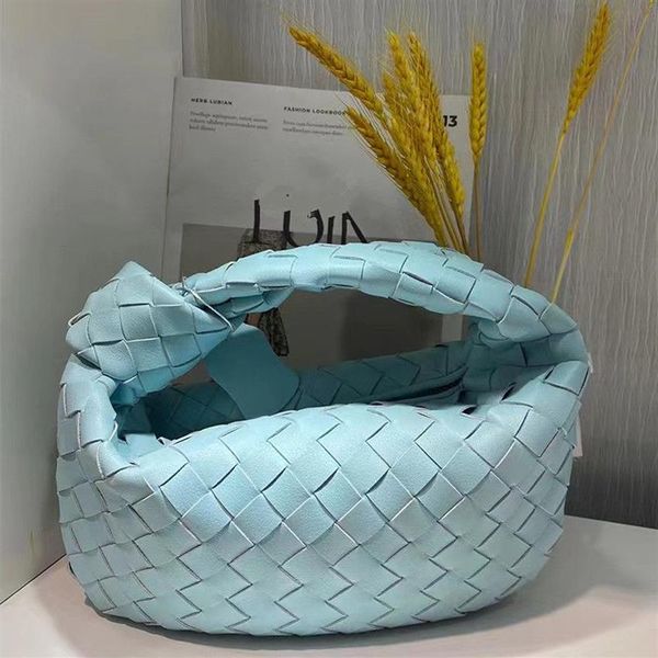 Дизайнерские женские лампа ладони для кожи тканая сумочка полу циркулярные бродяги дизайнер дизайнер мода Круассан подлинный кожи.