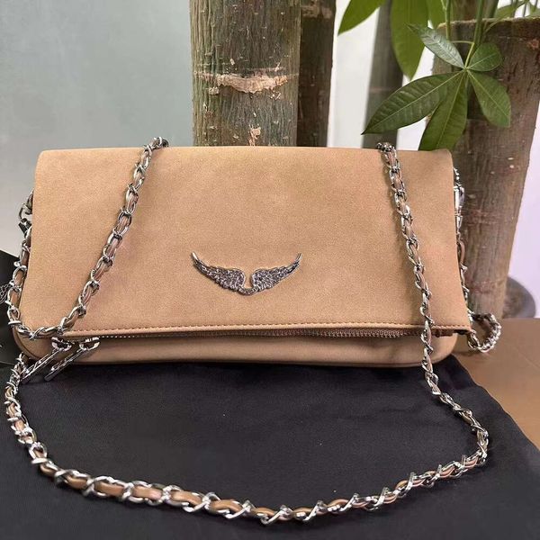 Zadig Voltaire Bolsa Pochette Rock Swing Your Wings Ombro Designer Couro Real Sling Chain Flap Clutch Side Cross Body BagsH