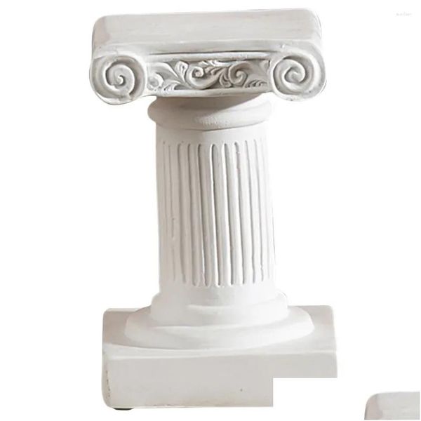 Decorazioni da giardino Statua di colonna romana Decorazioni per la casa Pilastro Pilastri Mini Homedecor per decorazione in resina greca Consegna di goccia Patio Prato Ot4Pm