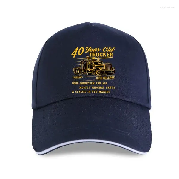 Bonés de bola boné chapéu engraçado 40 anos de idade caminhoneiro slogan motorista de caminhão motivo de transporte para 40º aniversário presente masculino preto top