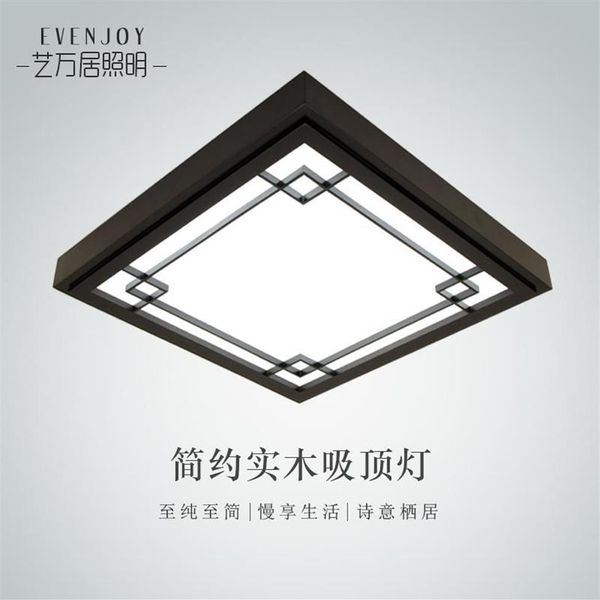 Luzes de teto estilo japonês delicado artesanato moldura de madeira luz led luminarias para sala escurecimento lamp206s