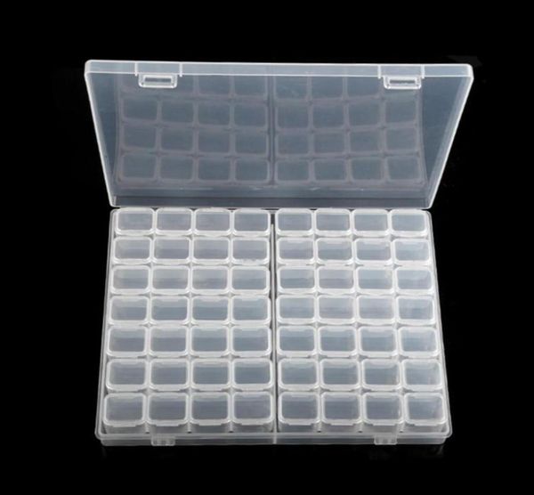 56 kleine Gitter, verstellbare transparente Kunststoff-Aufbewahrungsbox für kleine Komponenten, Schmuck-Werkzeugkasten, Perlen-Organizer, Nagelkunst-Spitze, JU119649155