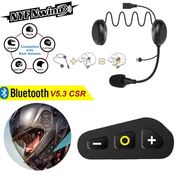 Auto Neue Bluetooth 5,2 Motorrad Helm Headset Drahtlose Freisprecheinrichtung Stereo Musik Player Moto Kopfhörer Noise Reduction Kopfhörer Mit Mikrofon