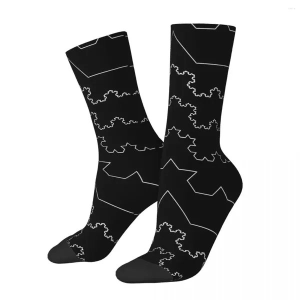 Erkek Çoraplar Hip Hop Vintage Koch Curve Crazy Unisex Math Grafik Matematik Harajuku Sorunsuz Baskılı Müret