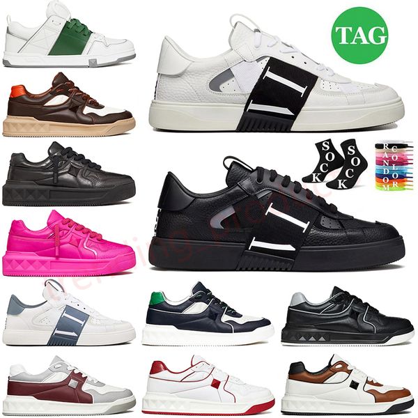 valentino One Stud Low Sneakers Designer Brand Platform Casual Shoes Black White Green Orange Multi-Color 【code ：L】 Mens Women Trainers Runners