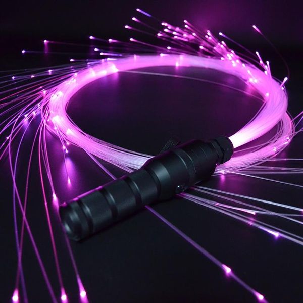 Luz de fibra óptica led 360 ° giratório super brilhante rave brinquedo edm fluxo espaço dança chicote palco novidade lighting234t