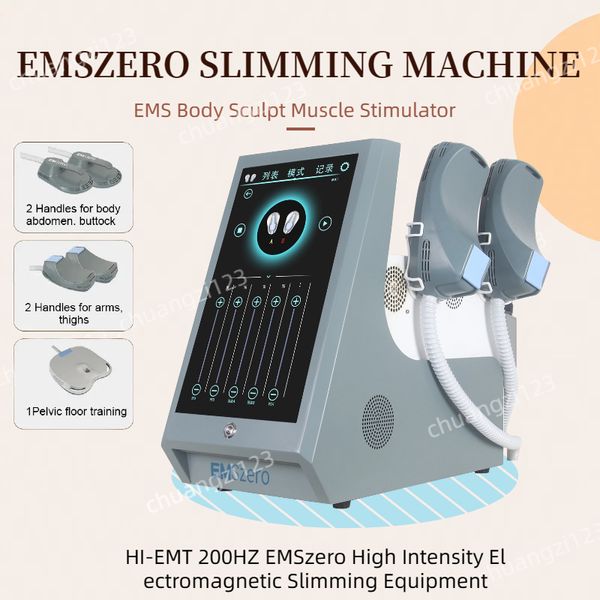 HEISSE EMS-Körperformungsmaschine EMSZERO NEO RF Fat Burning Shaping Beauty Equipment 14 Tesla 5000W HI-EMT Nova elektromagnetische Muskelstimulatormaschine mit 2/4/5 Griffen