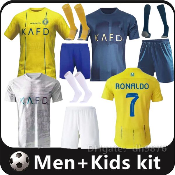 Al Nassr FC Soccer Jerseys Ronaldo 2023 2024 Home 23 24 CR7 GONZALO MARTINEZ TALISCA GHISLAIN KONAN VINCENT ABOUBAKAR MENINOS MENINOS MENINOS MENINOS CHAVIME