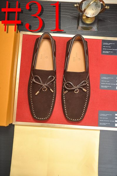 35 modello Primavera Nuovo Arrivo Uomo Guida Mocassini firmati Moda Scarpe Maschile Mocassini Casual Scarpe da uomo Taglie grandi Uomo Scarpe in pelle scamosciata di mucca