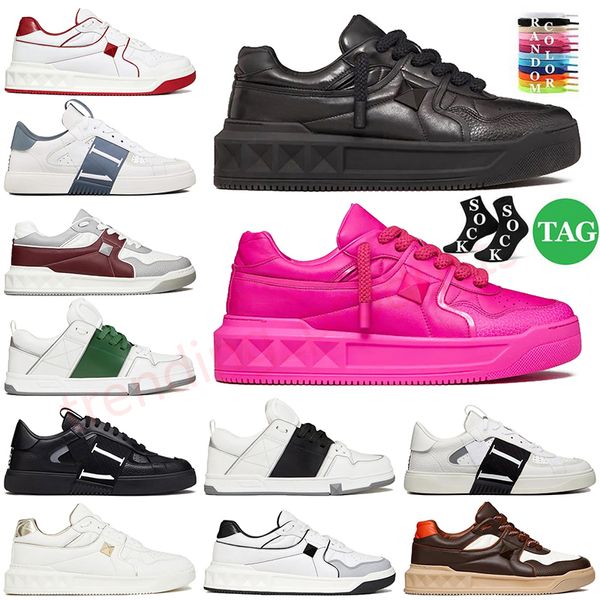 valentino One Stud Low Sneakers Designer Brand Platform Casual Shoes Black White Green Orange Multi-Color 【code ：L】 Mens Women Trainers Runners