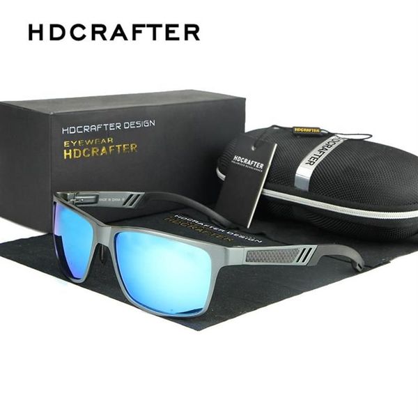 HDCRAFTER Occhiali da sole polarizzati in alluminio e magnesio da uomo Driving Square Occhiali da sole per occhiali da uomo masculino263b