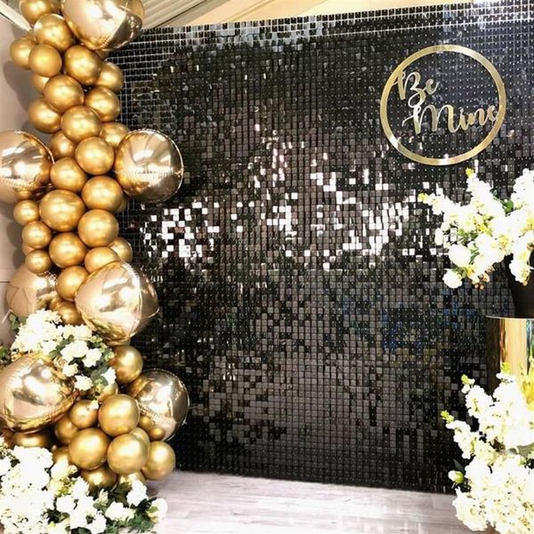 Decoração de festa folha de alumínio lantejoulas parede glitter pano de fundo cortina de aniversário decoração de casamento bebê shower2084