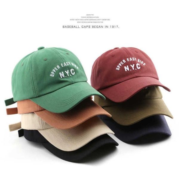 Bonés de bola SLECKTON Boné de beisebol de algodão para mulheres e homens letras de moda NYC chapéus verão viseiras sol boné casual snapback chapéu unisex206v