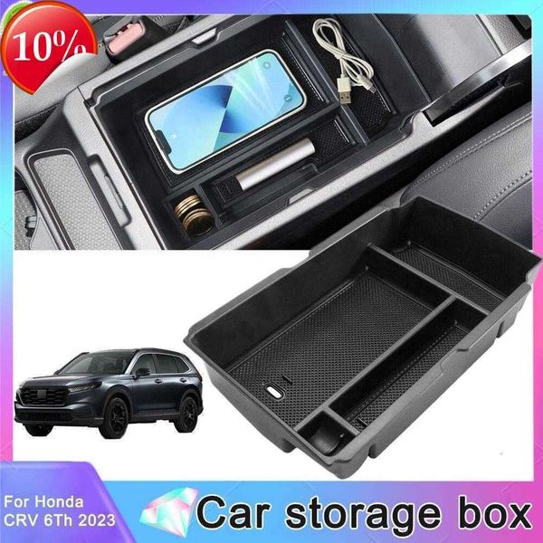 Novo para honda crv 2023 abs preto caixa de armazenamento central do carro porta telefone luva braço caixa armazenamento acessórios do carro