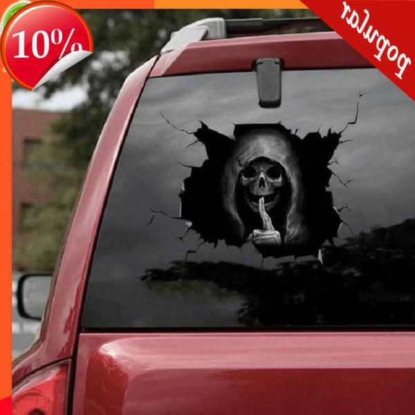 Nuovo adesivo per cranio di Halloween auto posteriore parabrezza horror atmosfera silenziosa decalcomanie per finestre automobilistica decorazione del festival