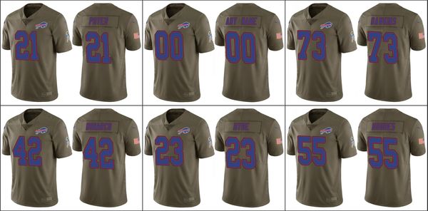 Buffalo'''bills'''Men 23 Micah Hyde 21 Jor Dan Poyer 95 Kyle Williams Özel Kadınlar Gençlik Selam To Service Limited Jersey