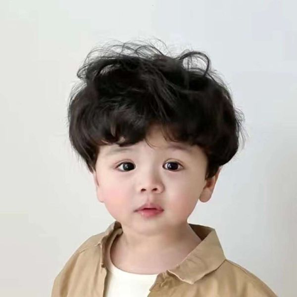 Детский парик для малышей, мужские короткие волосы, забавный реквизит для фото, текстурная завивка, милая и дышащая повязка на голову для прически для фотографий