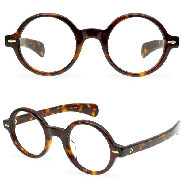 Мужские оптические очки, круглые оправы для очков, брендовая ретро-женская оправа для очков ACQUES MARIE MAGE, модная черная черепаховая близорукость Eyewea228h