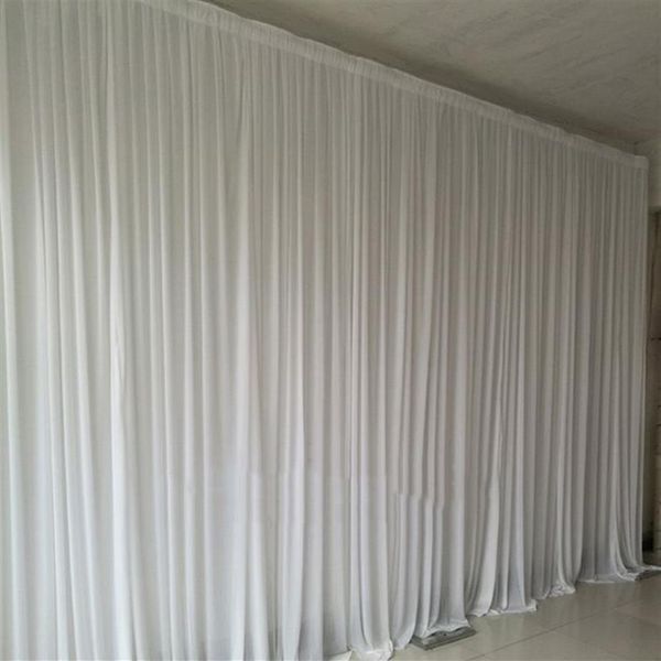 4 8m tecido branco puro pano de fundo cortinas cerimônia de casamento evento festa palco fundo para decoração de casamento222a