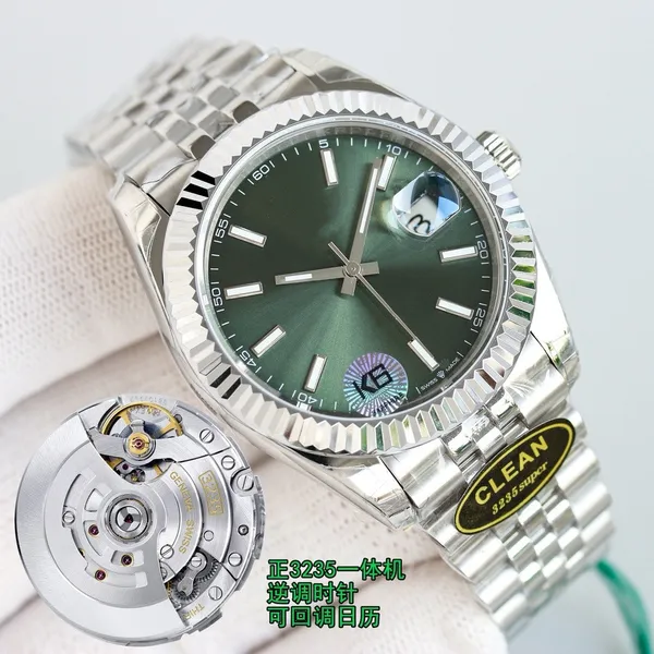 Data apenas M126334-0010 AAAAA 5A qualidade limpa fábrica 1: 1 SuperClone relógios 41 mm mecânico automático 3235 movimento masculino com caixa verde cristal de safira A01