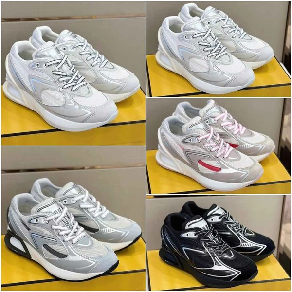 Elegante marca Uomo Donna First 1 Scarpe da ginnastica Scarpe Tessuto tecnico Suola ondulata scolpita a forma di F Sneaker Coppia di scarpe da corsa in pelle di vitello di qualità eccellente Taglia 35-45