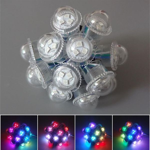 50 pçs / lote DC12V WS2811 26mm de diâmetro tampa transparente Módulo LED Ponto de luz exposto 3 leds 5050 SMD RGB Chips 3led pixel waterpr253Y