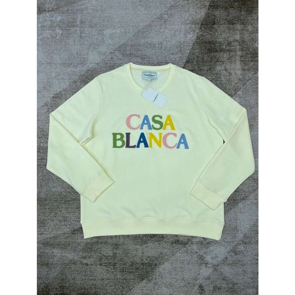 Casablanca Felpe firmate colorate Lettera Girocollo Pullover Sciolto Uomo e Donna Maglione blu Casablanc Felpa con cappuccio