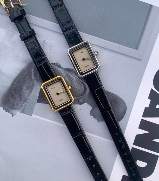 Парижский показ мод PREMIERE Роскошные женские часы с квадратным циферблатом Женские часы Швейцарский кварцевый механизм Роскошные модельные дизайнерские часы
