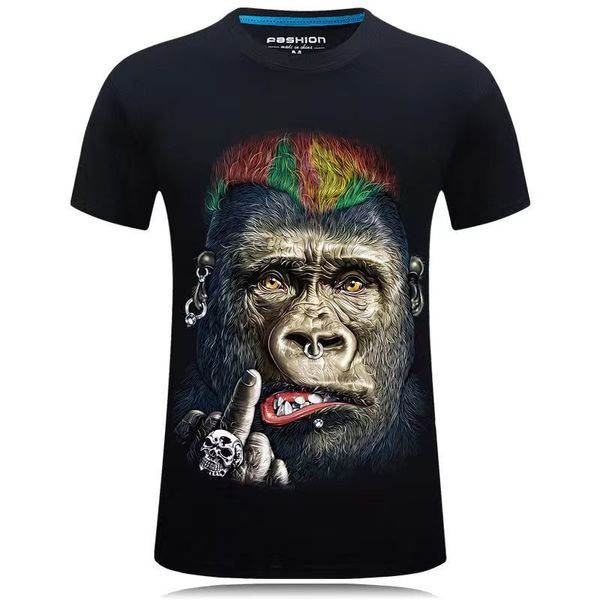 Haikyuu Neues Trendy Play Herren-T-Shirt 3D-gedrucktes Tier Lustiges Affen-T-Shirt Kurzarm Fun Pot Belly Design Top-Shirt M-5XL PDD