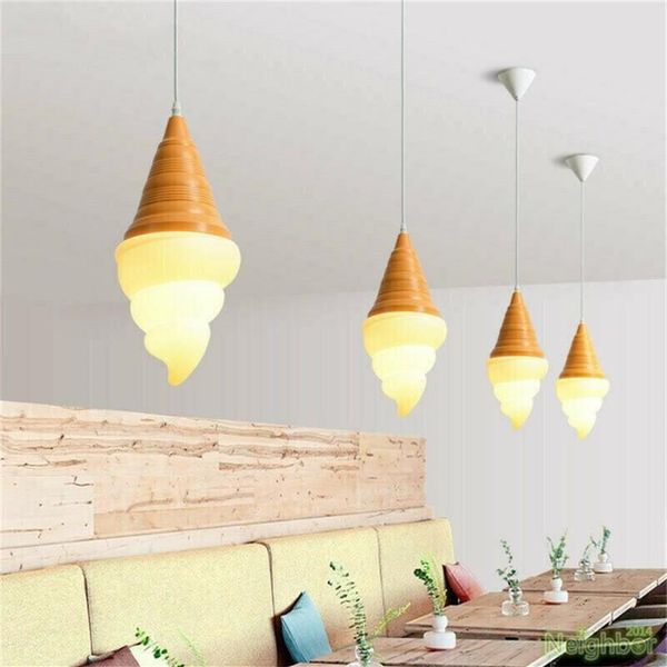 Lampade a sospensione Coni gelato creativi Lampada a sospensione a sospensione leggera per camera da letto Cafe Home Decor Dessert Shop Fixture2612