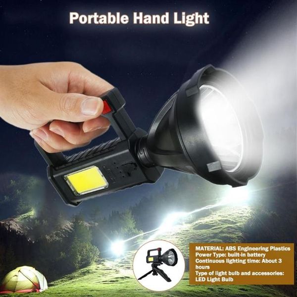 Outros LED Tocha de iluminação USB recarregável holofote à prova d'água com luz de pesca básica lanterna portátil Flood237V