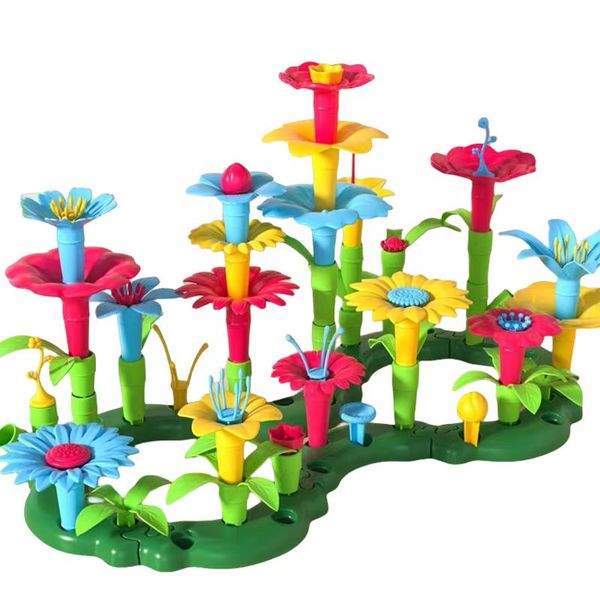 Versatile assemblaggio di blocchi da giardino Puzzle per bambini Giocattolo Ragazzi e ragazze Disposizione floreale fai-da-te Puzzle cognitivo per bambini con particelle di grandi dimensioni