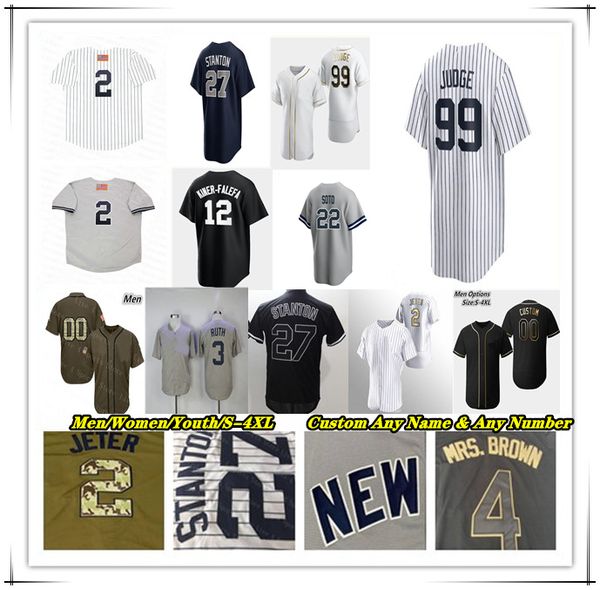 NY Baseball-Trikot Aaron Judge Juan Soto Alex Verdugo Anthony Rizzo Derek Jeter Giancarlo Stanton DJ LeMahieu Gleyber Torres Gerrit Cole YANKEE Oscar Gonzalez 4XL