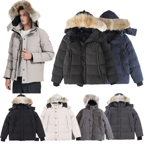 Abbigliamento firmato da uomo di alta qualità Canada g Wyndham Parka Cappotto da uomo Lupo Vera pelliccia Piumino da donna Fusion Fit Inverno Cappotti da donna Parka di fascia alta con distintivo Sxxl