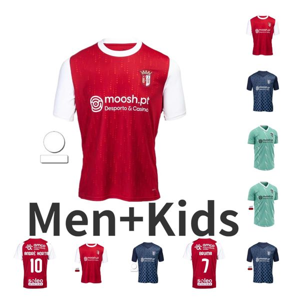 23 24 SC Braga Herren-Fußballtrikots BRUMA ABEL RUIZ ANDRE HORTA A. DJALO MENDES RONY LOPES R. HORTA PIZZI Home Red Football Shirts 2023 camisetas de futbol maillots de foot K