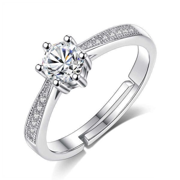 Anel de zircônia de alta qualidade, banhado a prata, preço barato, joias de casamento para mulheres, estilo clássico, anel de moda
