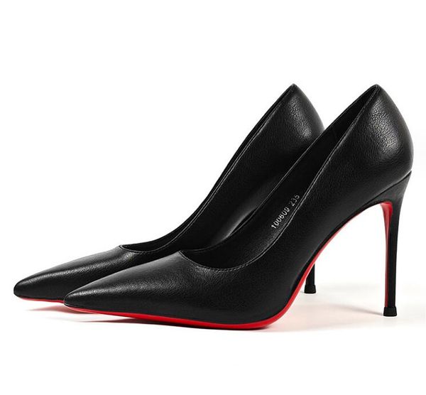 Red Bottoms Damen sexy mattschwarz spitze High Heels Modedesigner Kleid Schuhe Leder flach Stiletto Outdoor rutschfest 6cm 8cm 10cm