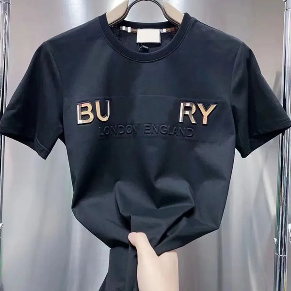 2023 Дизайнерская мужская футболка черно-белая бежевая клетчатая полоска брендовая из чистого хлопка дышащая тонкая повседневная рубашка уличная мужская и женская в одном стиле высшего качества