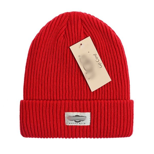 berretto di design berretto di lusso tinta unita lettera moda tempo libero prevalente versatile berretto caldo lettera cappello regalo di Natale con sacchetto per la polvere f1