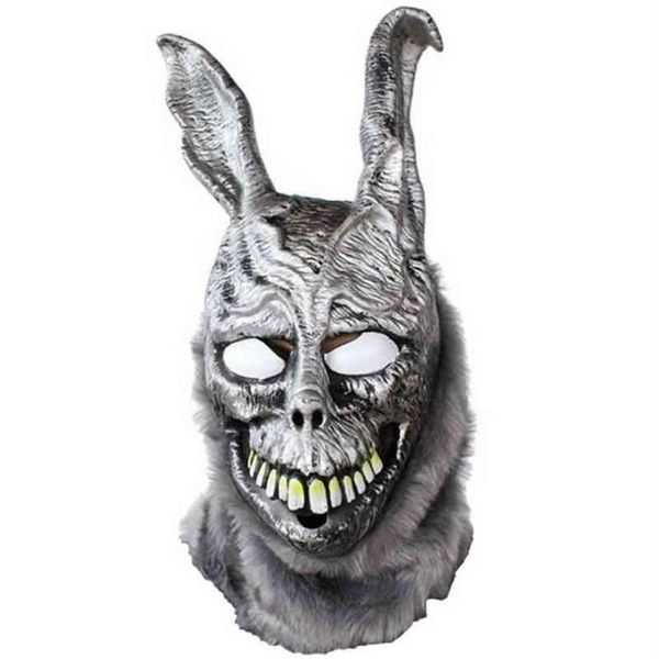 Film Donnie Darko Frank coniglio malvagio Maschera Festa di Halloween Oggetti di scena Cosplay Maschera in lattice a pieno facciale L220711236a