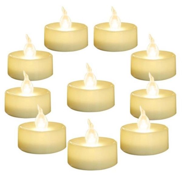 SXI 24 Pezzi Bianco Caldo Batteria LED Luci da tè Senza Fiamma Tremolante Tealight Dia 1 4 Candela Finta Elettrica per Matrimonio Votivo 264m