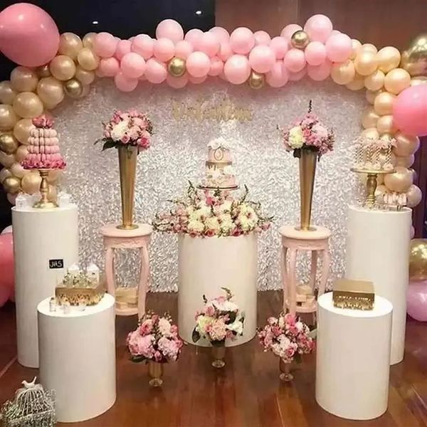 Cilindro redondo pedestal display arte decoração bolo rack pilares para diy festa de casamento decorações295k