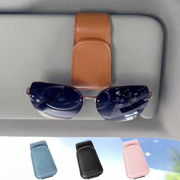 Clipe organizador de suporte de óculos de sol para viseira de carro, organizador de óculos de sol durável e resistente a arranhões com clipe magnético