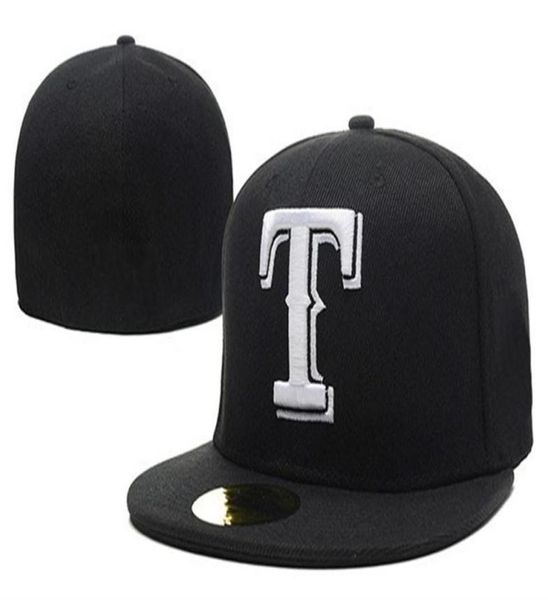 Bonés inteiros de alta qualidade masculino039s Ranger Red Sport Team ajustados em chapéus de campo Design totalmente fechado tamanho 7 8 Beisebol Gorra6545610