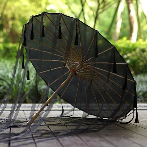 Кисточки, китайский зонтик, лента, шелковый зонтик, Hanfu, потому что зонтик, опора для стрельбы, древний костюм, парагуас, зонтик принцессы для косплея, 2011302r